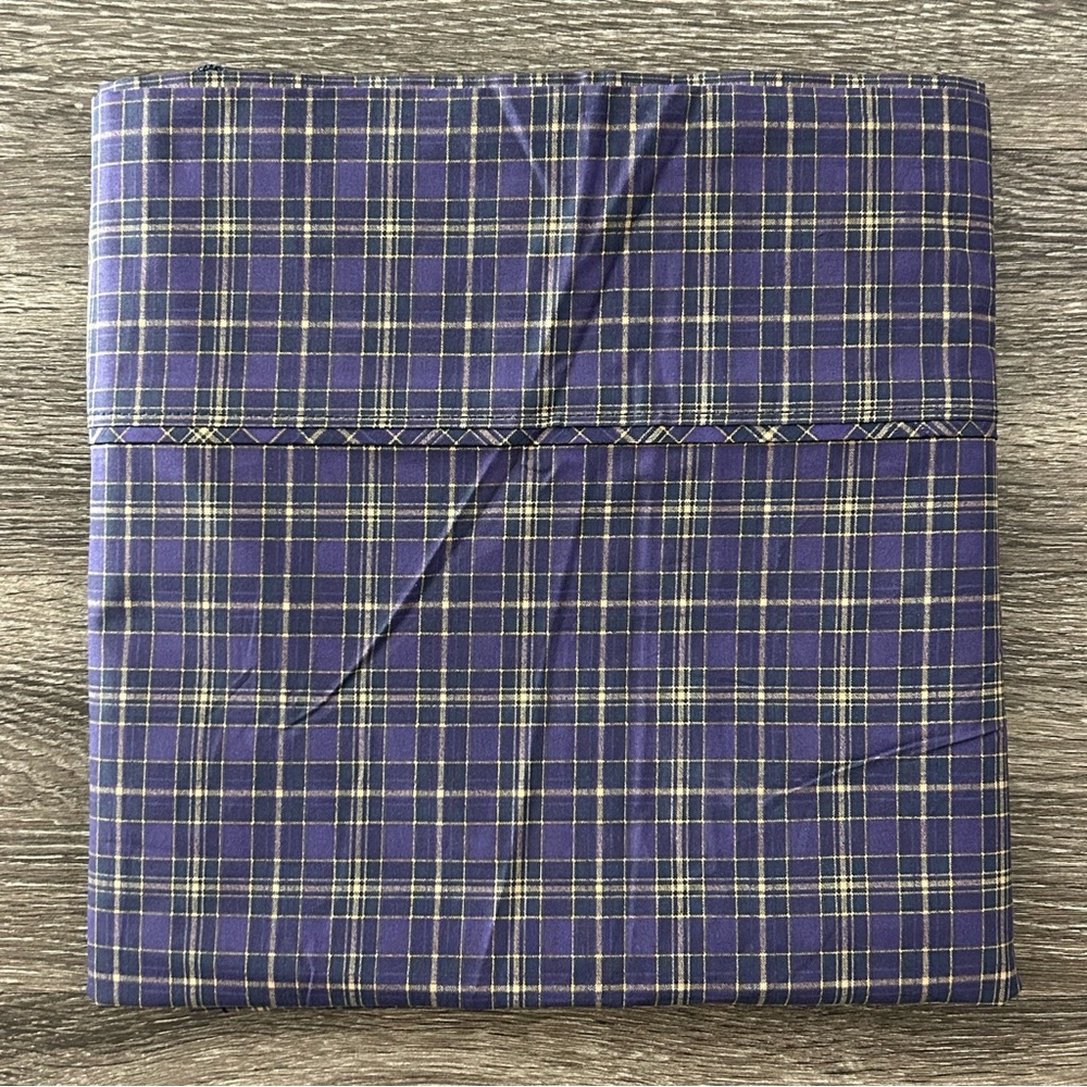 Lauren Ralph Lauren Purple Yellow Plaid Check Twin Flat Sheet Craft Fabric FLAWS
